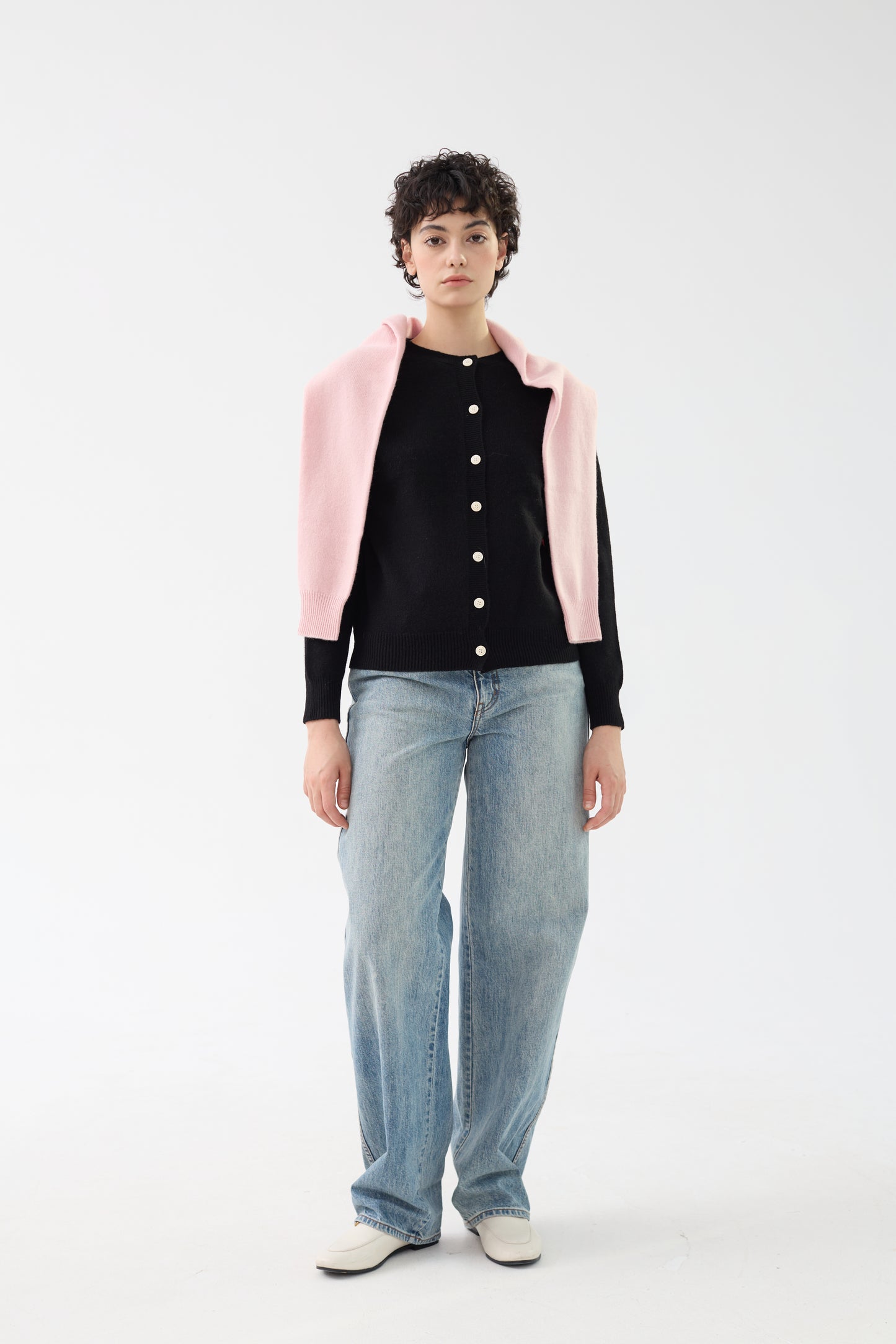 100% Merino Wool Crew Neck Cardigan