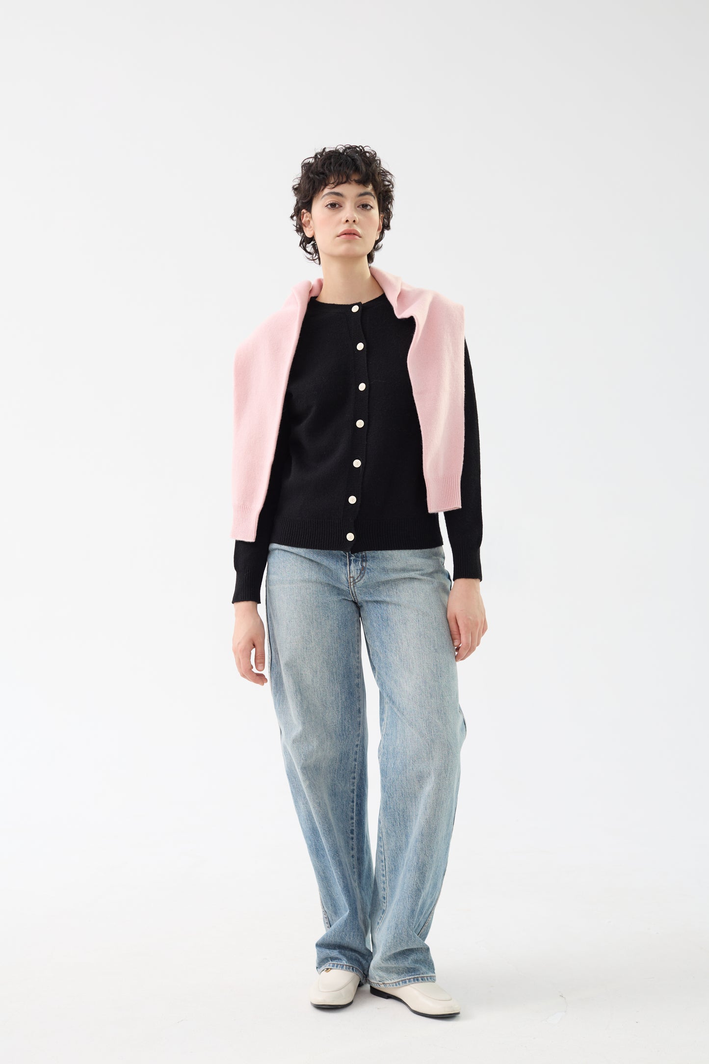 100% Merino Wool Crew Neck Cardigan