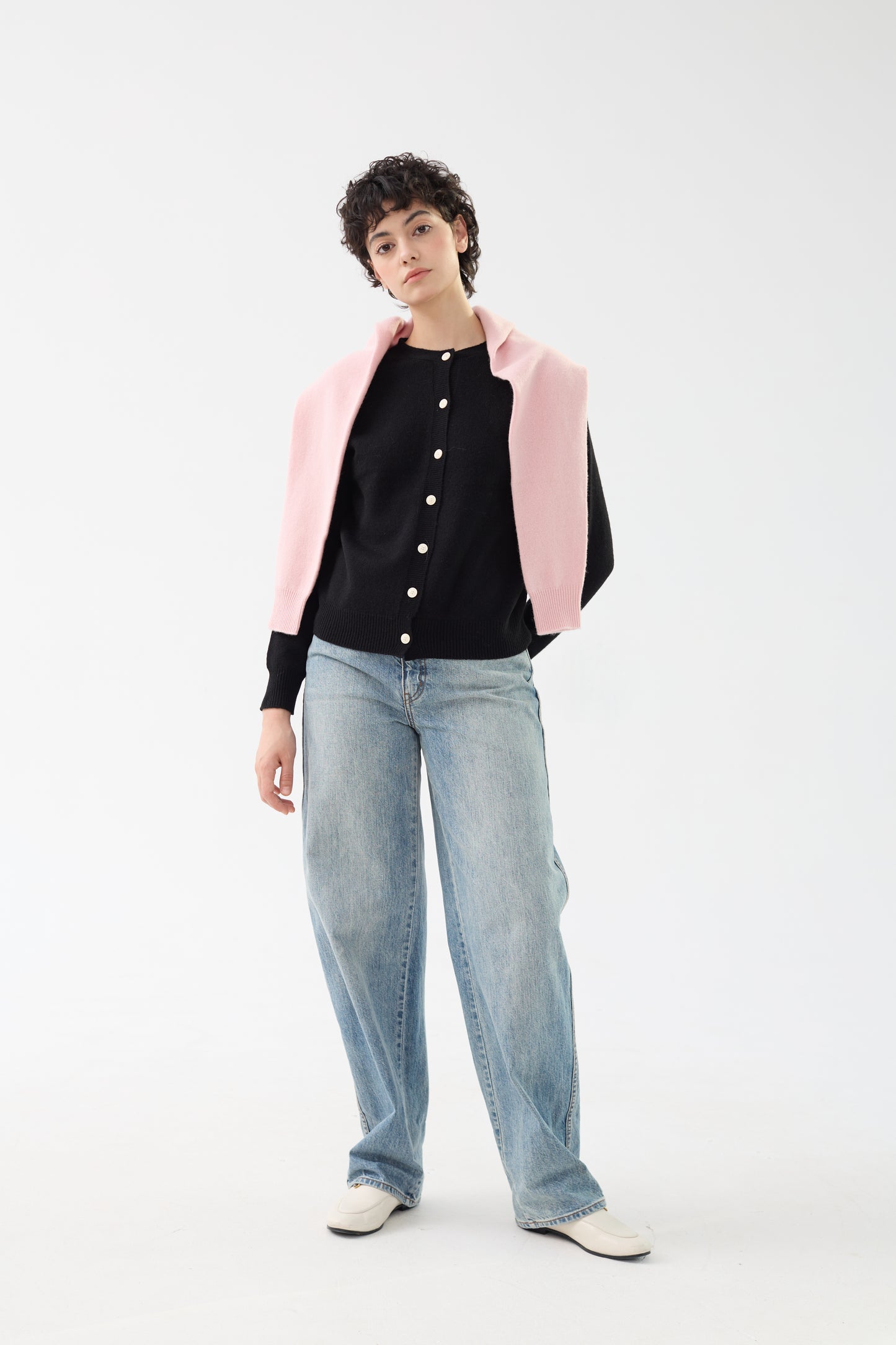100% Merino Wool Crew Neck Cardigan