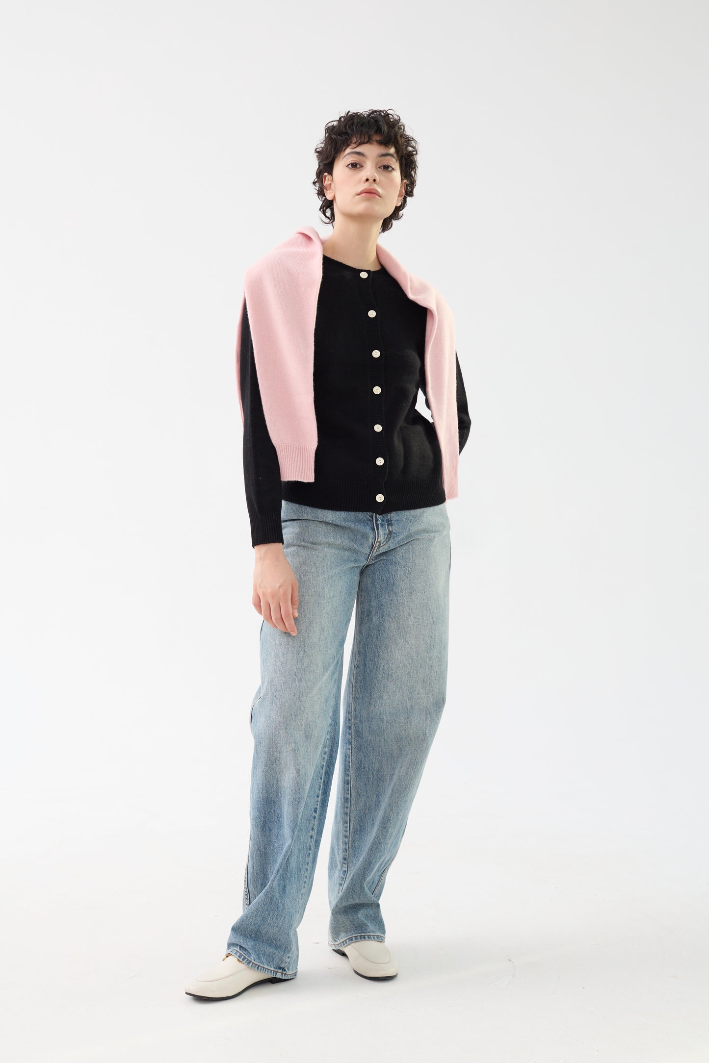 100% Merino Wool Crew Neck Cardigan