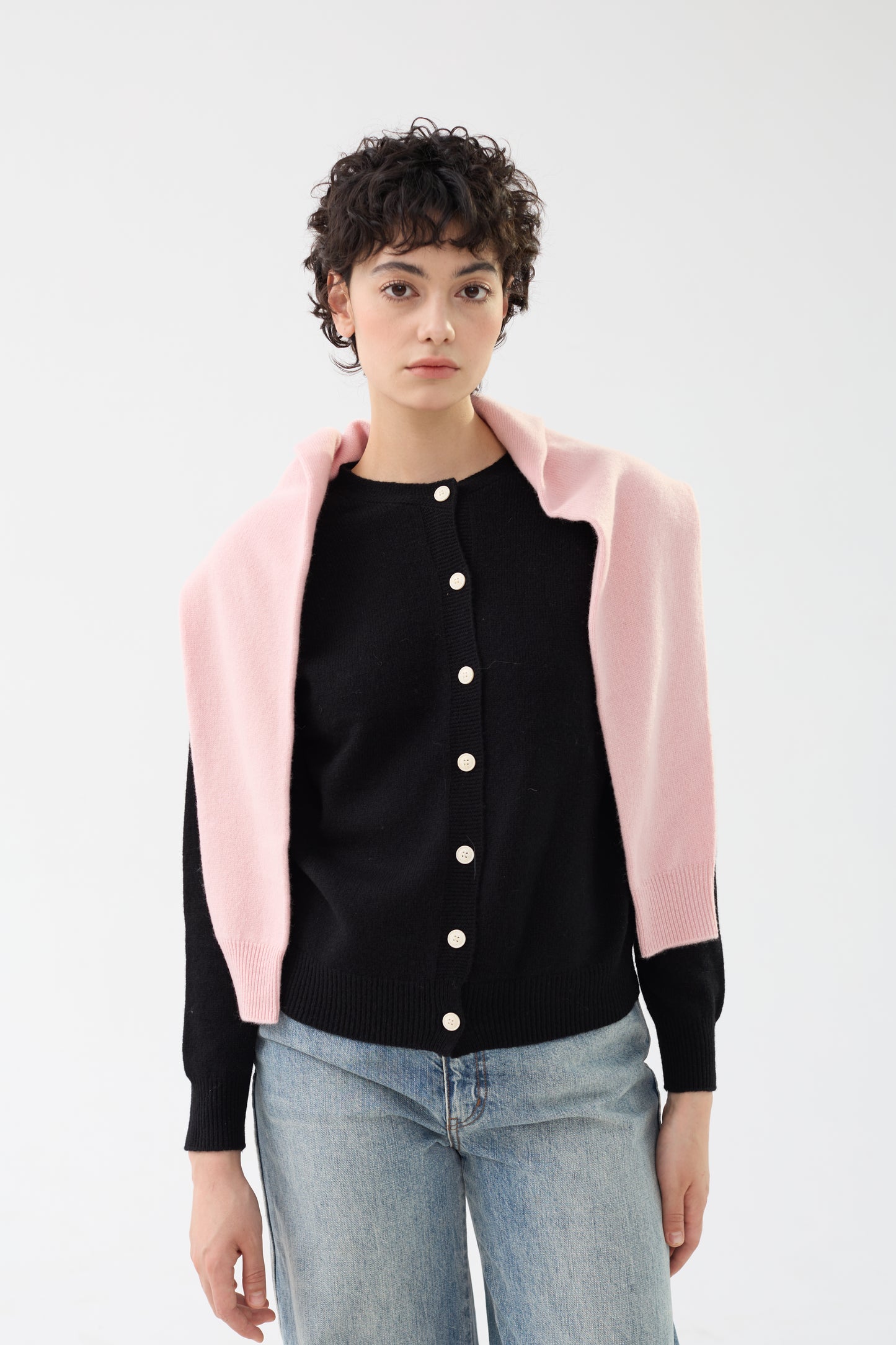 100% Merino Wool Crew Neck Cardigan