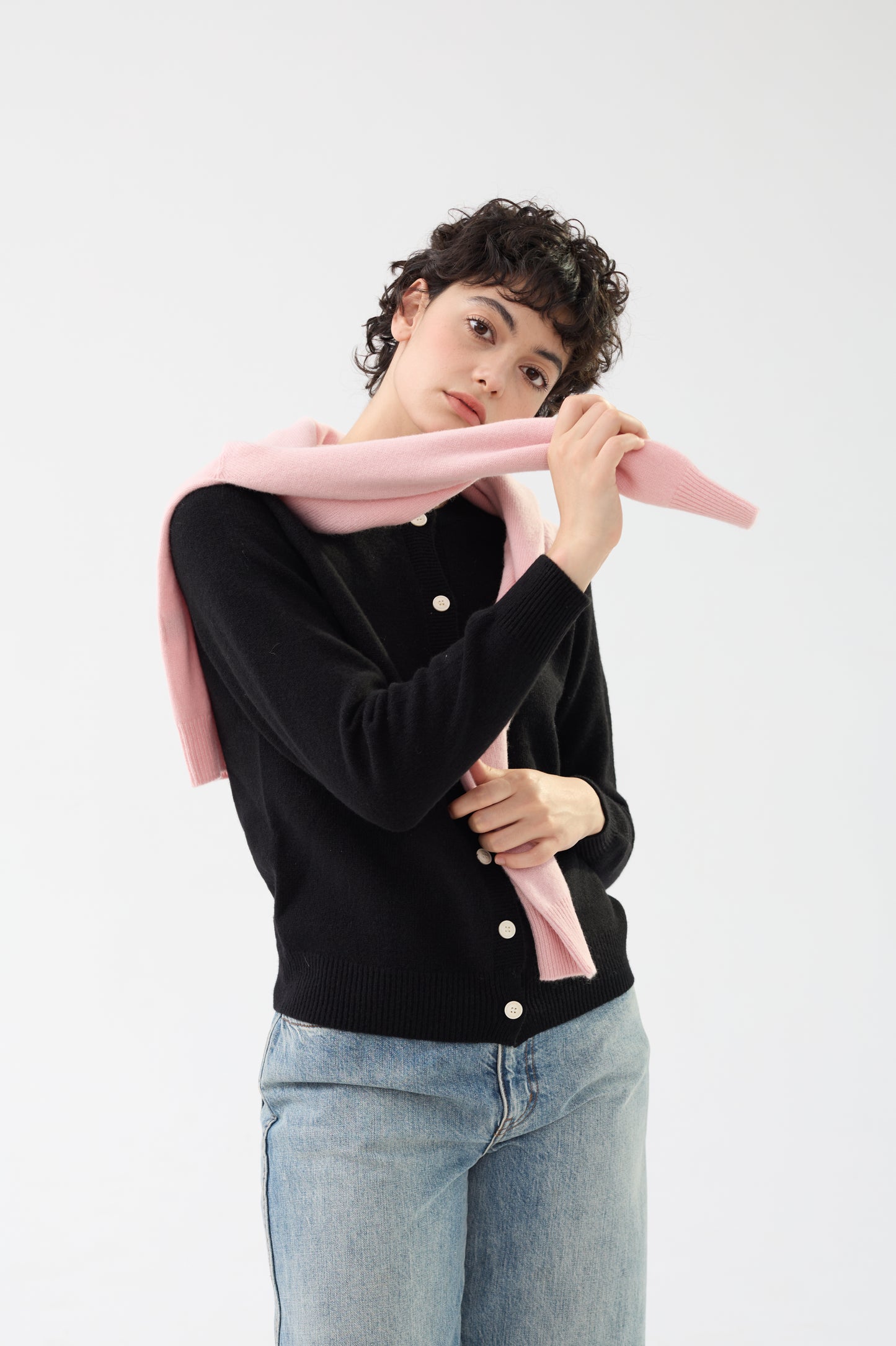 100% Merino Wool Crew Neck Cardigan