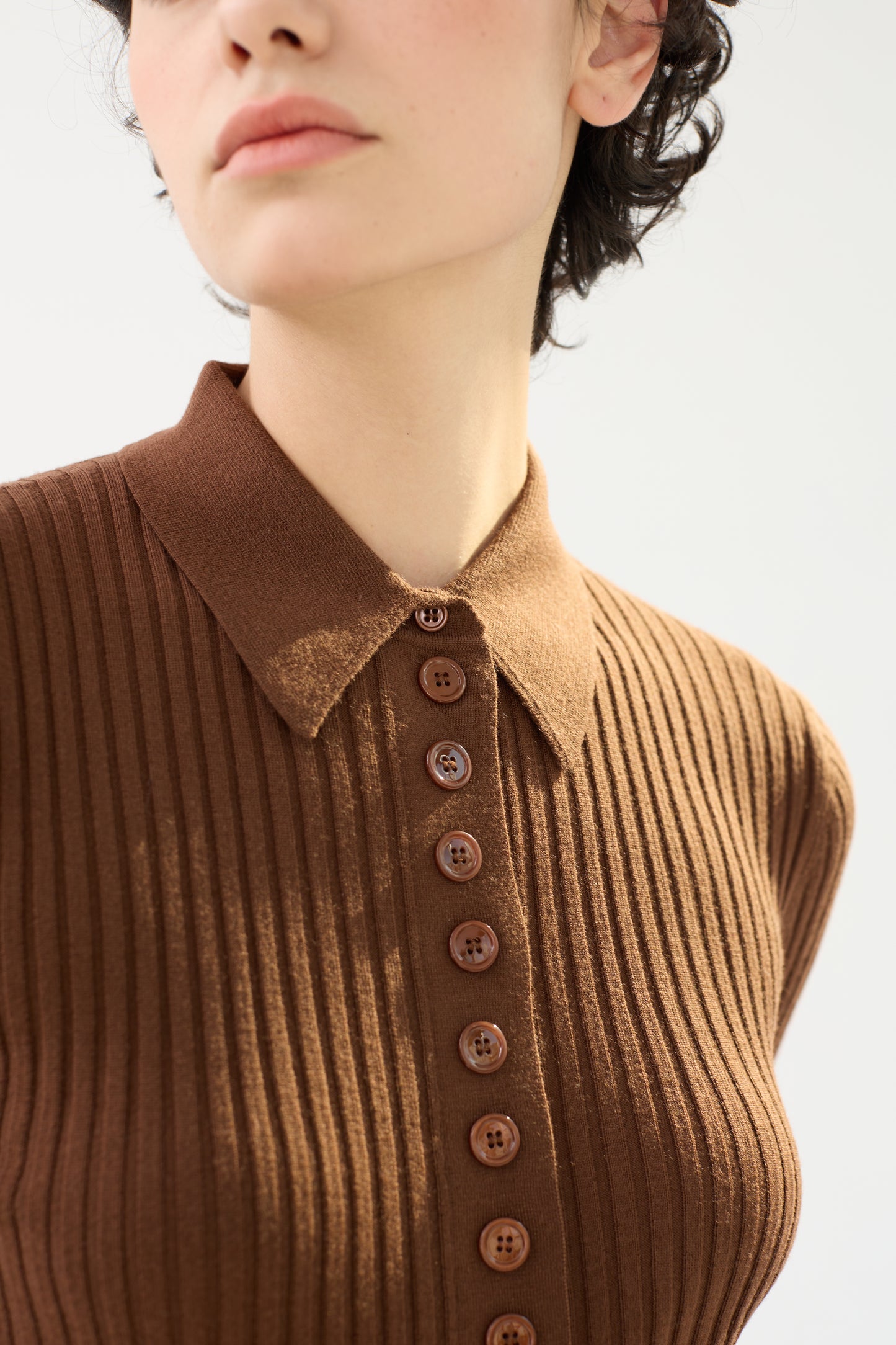 Fine Merino Wool Long Sleeve Knit Polo Shirt - Itch Free