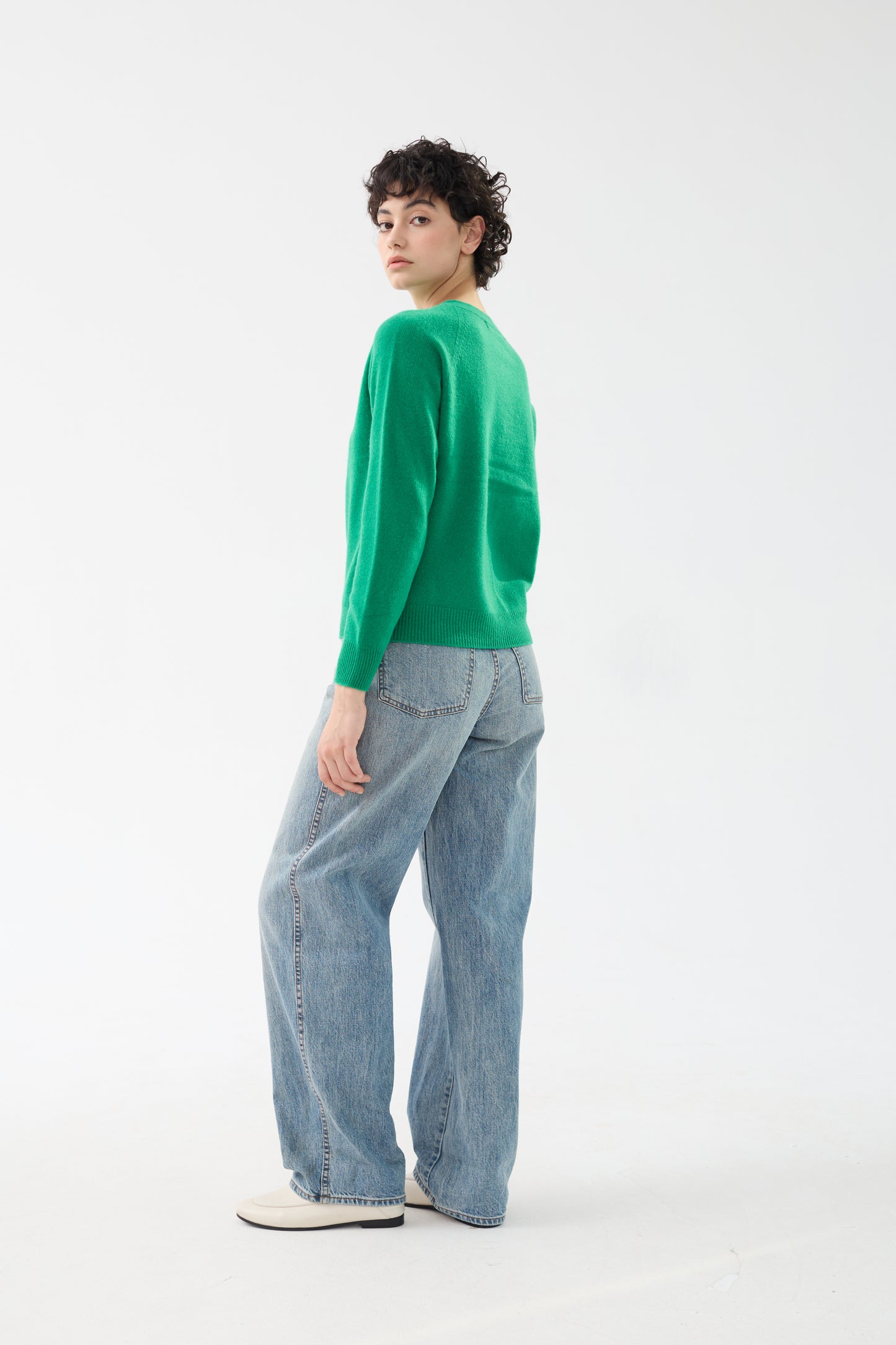 100% Merino Wool Crew Neck Cardigan