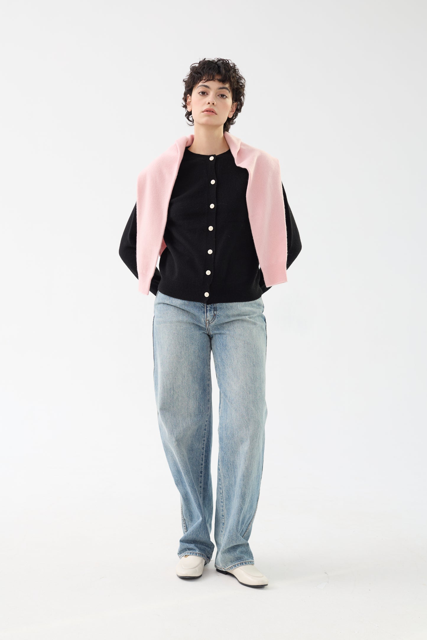 100% Merino Wool Crew Neck Cardigan