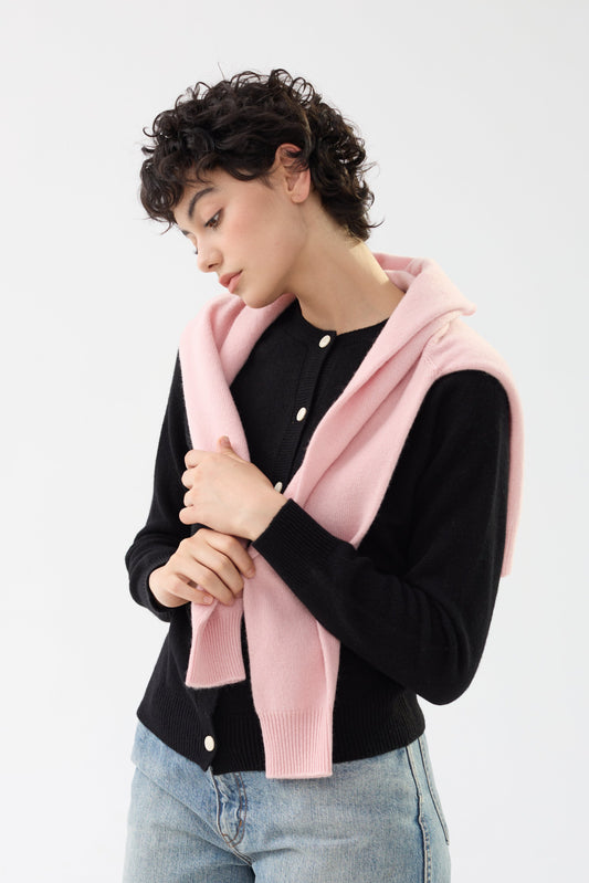 100% Merino Wool Crew Neck Cardigan