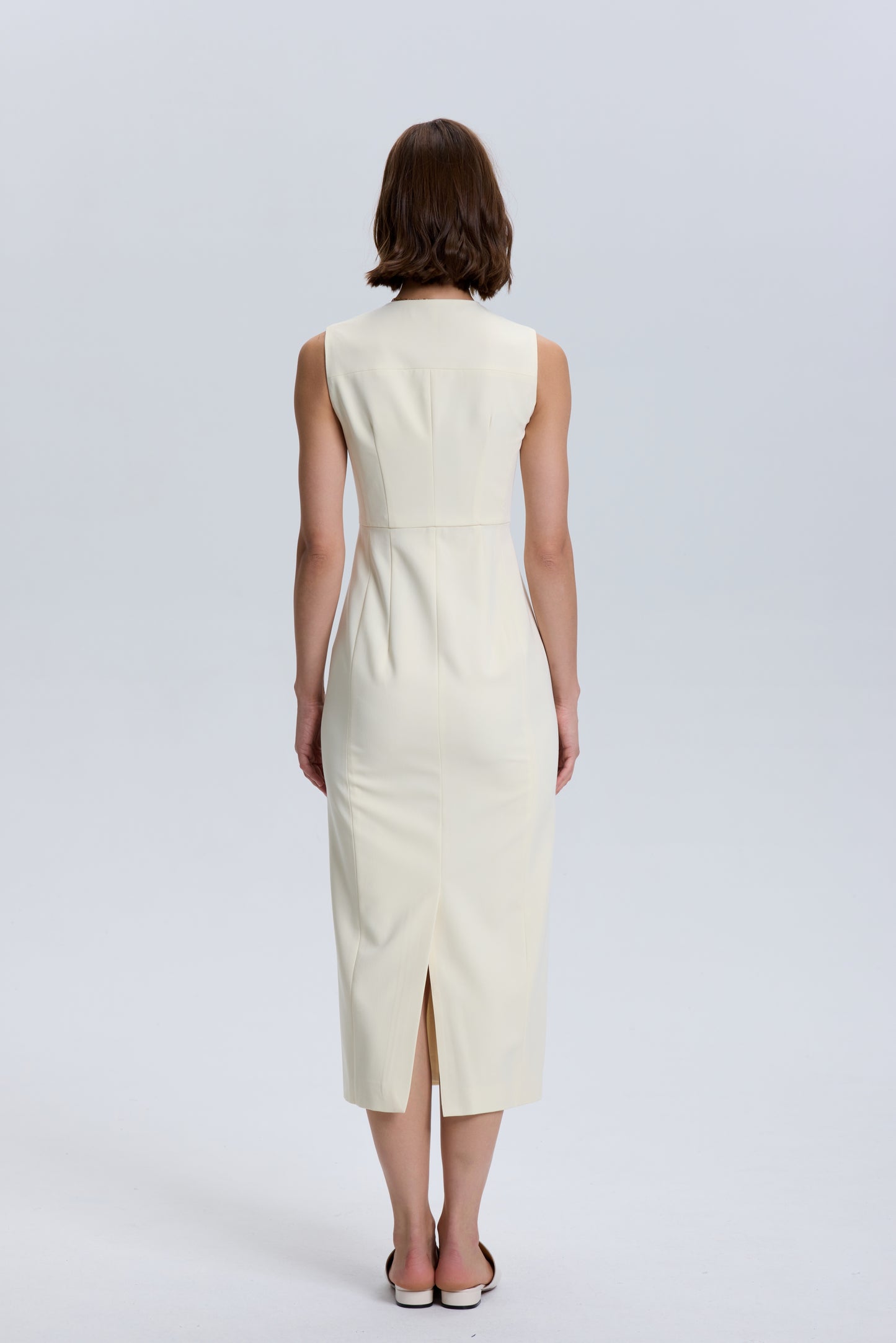 Button Down Dress_Buttermilk -Slim Fit