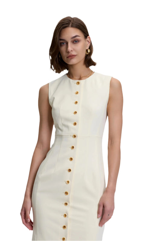 Button Down Dress_Buttermilk -Slim Fit